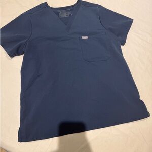 Blue V-Neck Scrub Top-Figs
